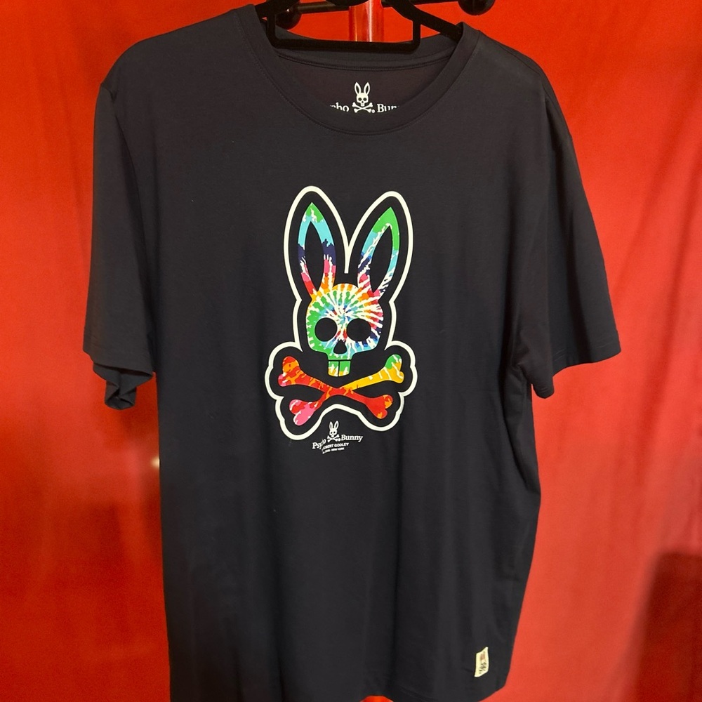Psycho Bunny Black T-Shirt with Colorful Skull Design